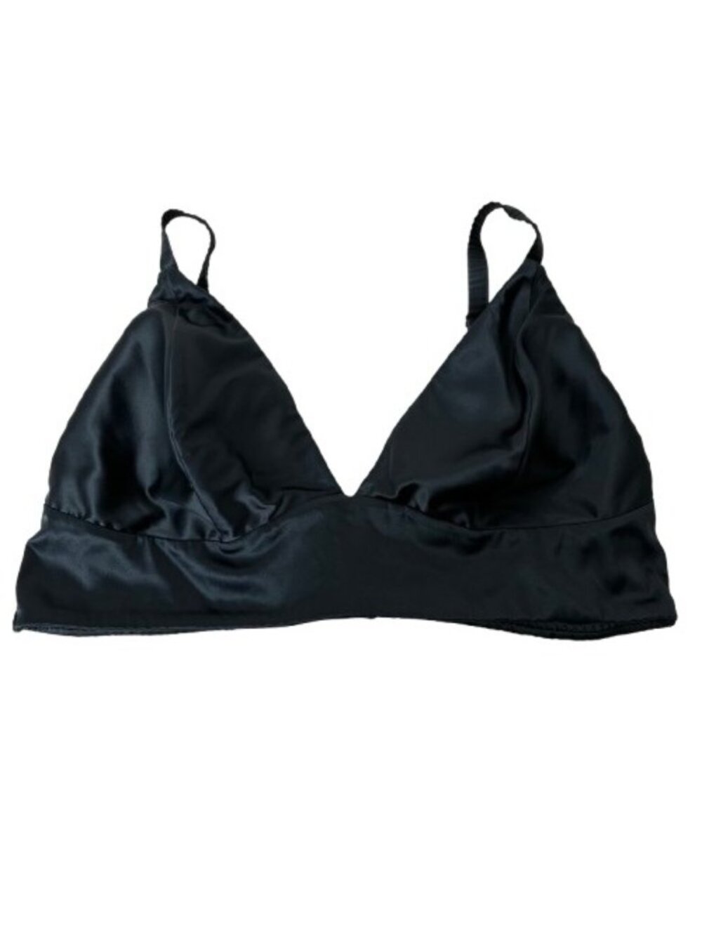 Parade Triangle Cup Black Satin Bralette Sz XL